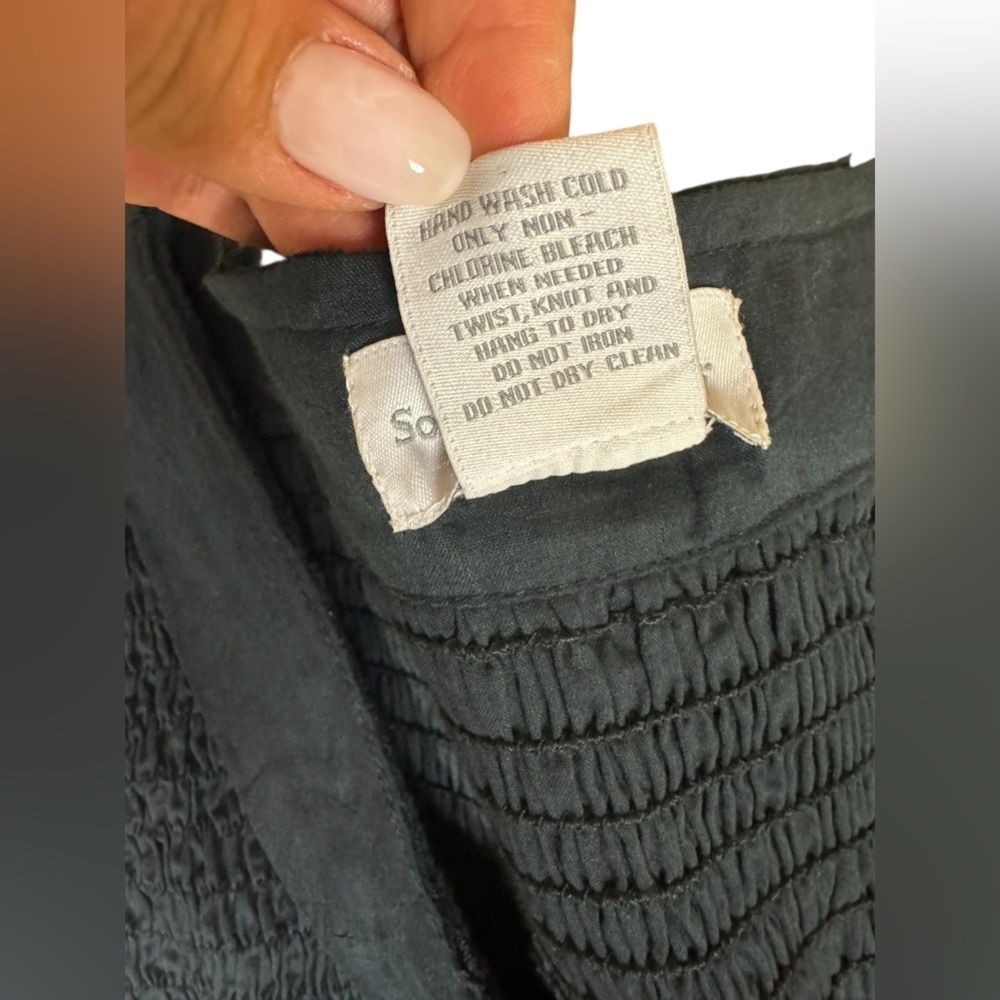 SOFT SURROUNDINGS 100% Cotton Elegant Bohemian Black Maxi Dress Size Small G#25 - Picture 13 of 14